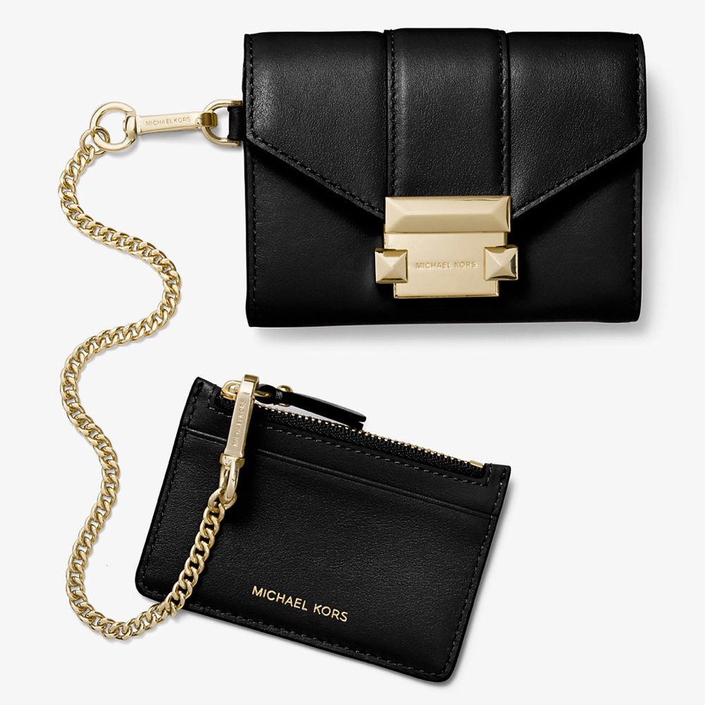 MICHAEL KORS Whitley Small Leather Chain Wallet, Excellent Condition, NWOT